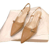 Breakj Fashion High-Size High-Heeled Sandals 2025 Spring And Summer New Retro Baotou After The Empty Sandals Korean Version Of Pure Color Single
