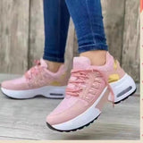 Breakj Size Women's Sports Single Shoes Women's 2023 Summer New Flying Woven Slope Heel Round Head Casual Single