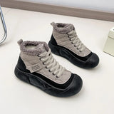 Breakj Top Shoes Women 2024 Winter New Add Velvet Cotton Shoes Versatile Student Tide Shoes Women's Thick Platform Snowshoes XT