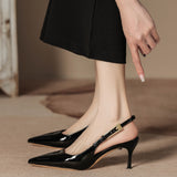Breakj Women 2025 New Metal Fine Heel Tip One By One With The Royal Sister Sexy Red Leather Head