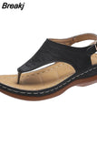 Summer Women Buckle Strap Sandals Casual Ladies Solid Clip Toe Shoes Thong Sandals Gladiator Footwear Wedges
