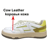 Sneakers Genuine Leather Shoes Woman Flat Lace up Shoes Round Toe Ladies Footwear 2021 Autumn Flats Casual Shoes
