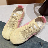 Breakj New Flat Shoes Daily Commute Single Shoes Sweet Simple Tie Splicing Sports Casual Shoes