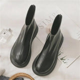 Boots Women Autumn / Winter 2024 New Thick Bottom Black Fashion Martin Boots Women Show Thin Soft Leather Women