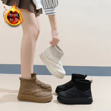 Breakj Velvet High Top Snow Boots Female 2024 Winter New Student Ins Korean Version Warm Casual Platform Cotton Shoes