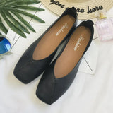 Spring New Korean Version Of Square Head Flat Single Shoes Female Harajuku Students Doudou Shoes Shallow Lazy