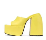 Ladies Sexy Open Toe Platform Slippers Fashion Elegant Thick High Heels Summer Women's Sandals Party Sexy Mules Shoes