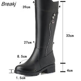 Women Knee High Boots 2023 New Genuine Leather Women Winter Shoes Warm Wool Snow Boots Women Platform Big Size