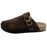 Breakj Head Slippers Female Couple Drag Wish Large Belt Buckle Decorated Roman Shoes Half Dragged Lazy Women Shoes