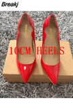 Curl Upper Women Patent Pointed Toe Stiletto High Heels Sexy Ladies Party Dress Shoes Club Dance Pumps Plus