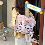 2021 Backpack for women Nylon mini backpack korean Shoulder bag Kawaii badge school backpack for girls NEW Women's