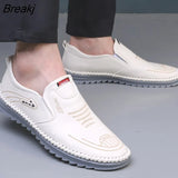 Men Loafers 2022 New Leather Shoes Men's Casual Shoes Moccasins Breathable Sneakers Male Driving Shoes Comfort Flats Plus