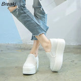 women flat platform canvas shoes canvas flats women casual shoes girls Student thick soled Loafers Lady Slip on