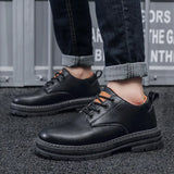 Men Casual Shoes for Men Leather Tooling Shoes Fashion Male Spring Autumn Outdoor Platform Oxfords Fashion British Men's