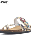 2023 New Summer Beach Cork Slipper Flip Flops Women Mixed Color Casual Outside Non-slip Slides