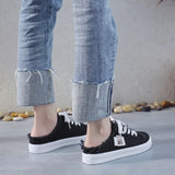 2023 Spring Summer Women Canvas Shoes Flat Sneakers Women Casual Shoes Low Upper Lace Up White Shoes Zapatos Para