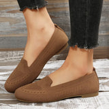 Breakj Size Single Shoe Autumn New Style Fly Weave Net Surface Shallow Foot Pedal Lazy Flat Bottom Casual Women's Shoe