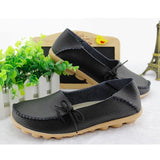 Leather Autumn Woman Loafers Female Slip On Ballet Bowtie Women's Shoe New Moccasins Women Flats Shoes Chaussures