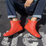 Low Rain Shoes for Men Waterproof Slip on Loafers Rain Shoes Men's Galoshes Rubber Rain Shoes Male Rubber Ankle