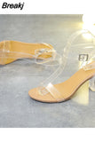 Trend Sandals for Women Jelly Crystal Heel Transparent Women's Sexy Transparent High Heels Summer Sandals High