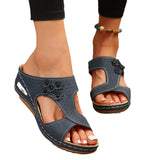 Breakj 2024 New Slope And Women Cool Slippers Large Thick Bottom Slope And Flower Slippers