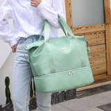 Travel Dufflel Bag Solid Color Dry Wet Separated Portable Waterproof Outdoor Gym Fitness Tote Bag for