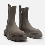 2021 Brand New Women Solid Zipper Ankle Waterproof Riound Toe Platform Boots Womrn Chunky Heel Luxury Casual