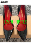 classic high heels Patent Leather Women Sexy Stiletto heels 12cm/10cm/8cm Ladies Fashion Pointed Toe Pumps Party