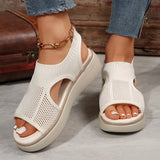 Breakj 2024 Autumn Fish Head Casual Sleeve Fashion Sandals Low-Heeled Women's Shoes Origin Large-Size