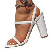 Women's Shoes Large-Size Spring And Summer New High-Heeled Shoes Coarse Heeled Women's Sandals Square Head Jacket Sandals