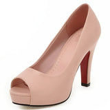 2020 Spring Autumn Elegant Solid Pumps Women Big Size 32-43 Shallow slip-on Platform High Heels Ol Shoes