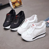 Sales 2023 Summer New Lace Breathable Sneakers Women Shoes Comfortable Casual Woman Platform Wedge Shoes