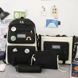 NEW 4 Piece Set backpacks fashion canvas backpack female Korean Shoulder bag College Students bags School backpack for girl