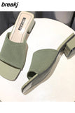Women's Shoes Slippers Outdoor Summer New Fashion Knitted Stretch Open Toe Thick Sandals