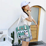 2021 Backpack for women Nylon mini backpack korean Shoulder bag Kawaii badge school backpack for girls NEW Women's