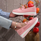 2023 New Large Size Women's Shoes Flying Woven Breathable Hollow Vamp Metal Chain Wedge Casual Single Shoes