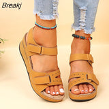 Summer Sandals Women Shoes Open Toe Sandals Ladies Comfy Sandals Woman Retro Casual Wedge Shoes Lightweight Chaussure