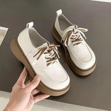 Shoes Ladies Oxfords Women's Clogs Platform Modis British Style Female Footwear Soft 2024 Leather Creepers Cute Cross