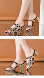 Women Cute Sweet Blue Crystal Peep Toe High Heel Shoes & Sandals Ladies Classic Summer High Heels Party Shoes