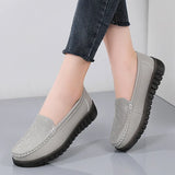 Breakj And Autumn New Bean Shoes For Women In Middle-Aged And Elderly Casual Flat-Soled Single-Shoe One-Legged Women's Comfortable Anti-Slip Mother