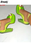 Dropship 2023 Summer Platform Woman Shoes Sandals Office Lady Cute Elegant High Heeled Women Sandals Shoes Big Size