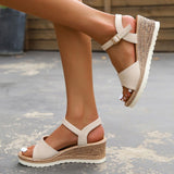 Breakj Ladies Sandals 2025 Summer New Large-Size Pine Cake Thick Bottom Slope With Fish Mouth Buckle