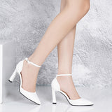 7/9CM Women Pumps Mary Jane Shoes for Women Dress Shoes Pointed Toe High Heels Elegant Designer Luxury Zapato de