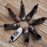 Women Boots Classic Genuine Leather Shoes Women Autumn Winter Boots Leather Punk Ankle Botas Mujer Fur Winter Chaussures