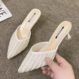 Breakj Red Simple Fashion Cool Drag 2025 Summer New Female Drag Korean Version With A Word Lady Fashion High Heel
