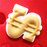 Shoe Charms Bone PVC Croc Accessories Decorations Dollar Euro Franc Sign Gesture JIBZ Charm Buckle for Kids Party Xmas