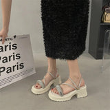 A Wedge Slippers Women Summer Glitter Slides Platform High-Heeled Shoes Lady Pantofle Soft Jelly 2024 Crystal Rubber