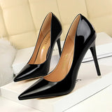 Breakj Fashion Sexy Metal With High Heel Shallow Pointed Nightclub Show Thin High Heels Women's Shoes Single