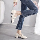 New Chic Women Pumps Butterfly-knot High Heel Shoes Slip-on Beige Microfiber Ladies Office Casual Shoes