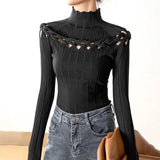 Twist Kintted Tops Female Long Sleeve Turtleneck Slim Sweater Women Fashion Knitting Clothes 2022 Spring